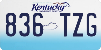 KY license plate 836TZG