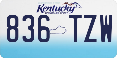 KY license plate 836TZW