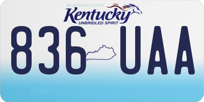 KY license plate 836UAA