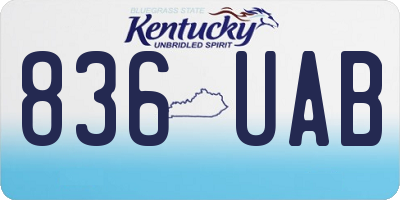KY license plate 836UAB