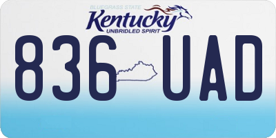 KY license plate 836UAD