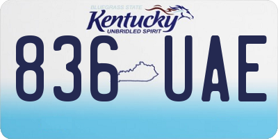 KY license plate 836UAE
