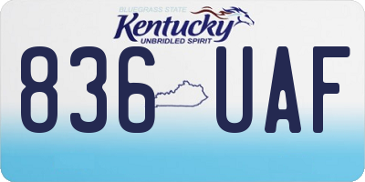 KY license plate 836UAF