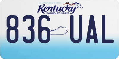 KY license plate 836UAL