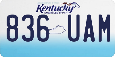 KY license plate 836UAM