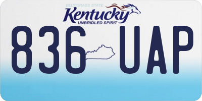 KY license plate 836UAP