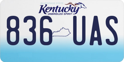KY license plate 836UAS