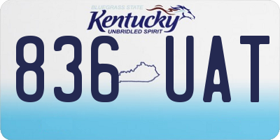 KY license plate 836UAT