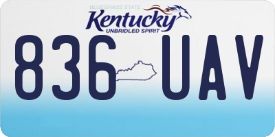 KY license plate 836UAV