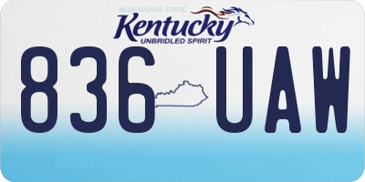 KY license plate 836UAW