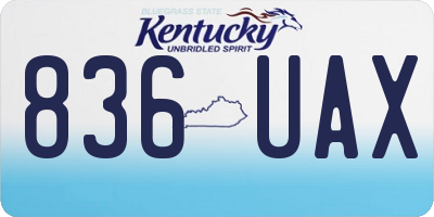 KY license plate 836UAX