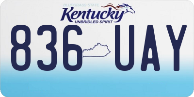 KY license plate 836UAY