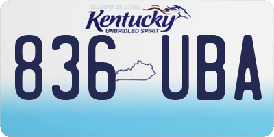 KY license plate 836UBA