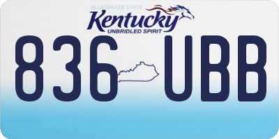 KY license plate 836UBB
