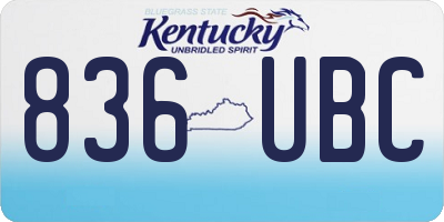 KY license plate 836UBC