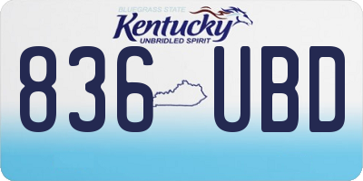 KY license plate 836UBD