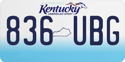 KY license plate 836UBG