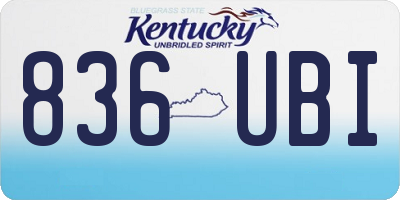 KY license plate 836UBI