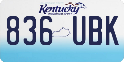 KY license plate 836UBK