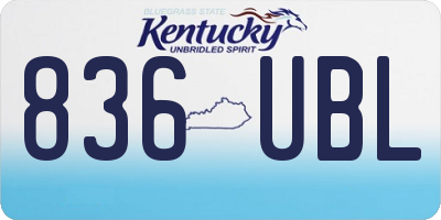 KY license plate 836UBL