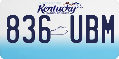 KY license plate 836UBM