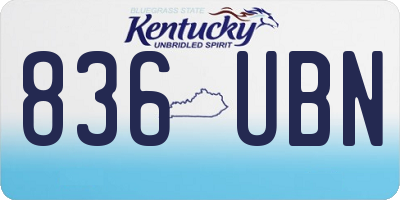 KY license plate 836UBN