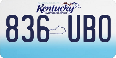 KY license plate 836UBO