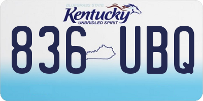 KY license plate 836UBQ