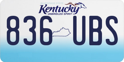 KY license plate 836UBS