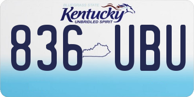 KY license plate 836UBU