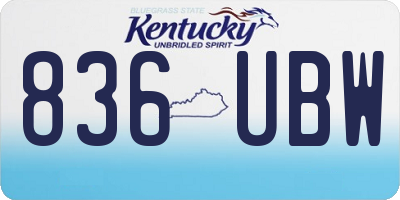 KY license plate 836UBW