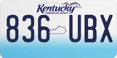 KY license plate 836UBX