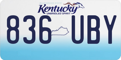 KY license plate 836UBY