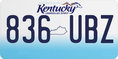 KY license plate 836UBZ