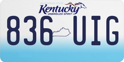 KY license plate 836UIG