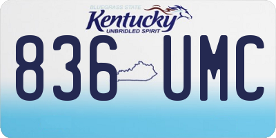KY license plate 836UMC