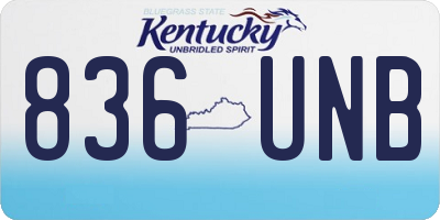 KY license plate 836UNB