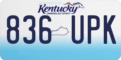 KY license plate 836UPK