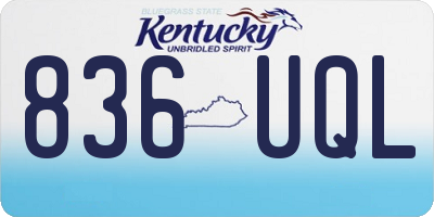KY license plate 836UQL