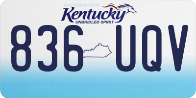 KY license plate 836UQV
