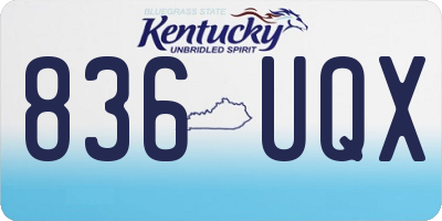 KY license plate 836UQX