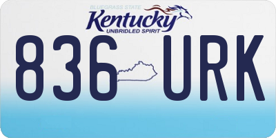 KY license plate 836URK