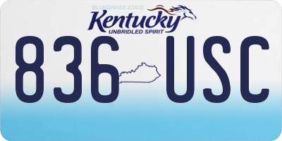 KY license plate 836USC