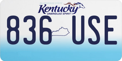 KY license plate 836USE