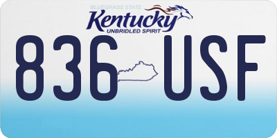 KY license plate 836USF