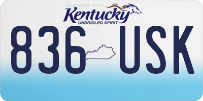 KY license plate 836USK