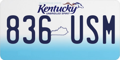 KY license plate 836USM