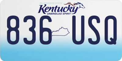KY license plate 836USQ