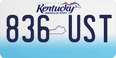 KY license plate 836UST