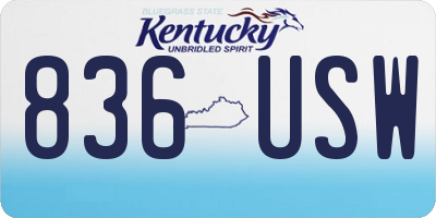 KY license plate 836USW
